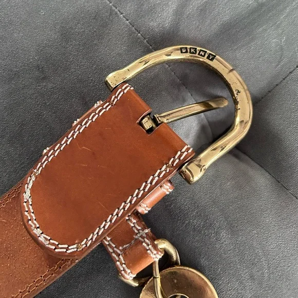 Vintage DKNY Genuine Leather Made in Italy Cognac Belt Sz Med - Picture 7 of 10